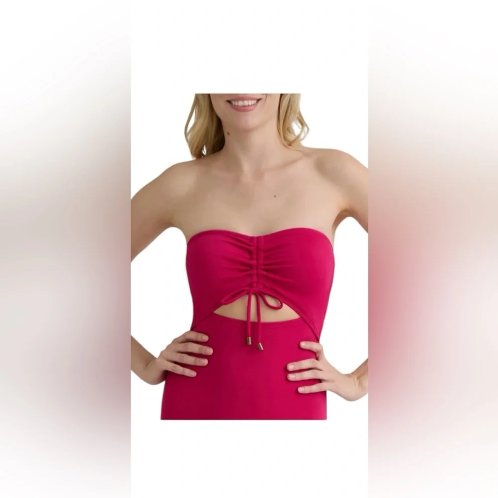 Time and Tru Pink Cutout One Piece Swimsuit size S(4-6) and 1X(16W-18W) New